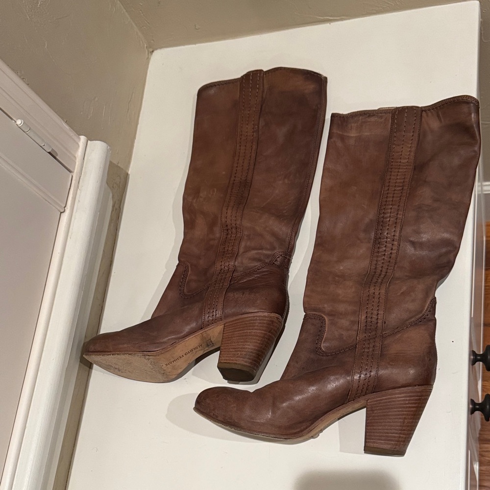 Alberto Fermani Brown Leather Women's Boots